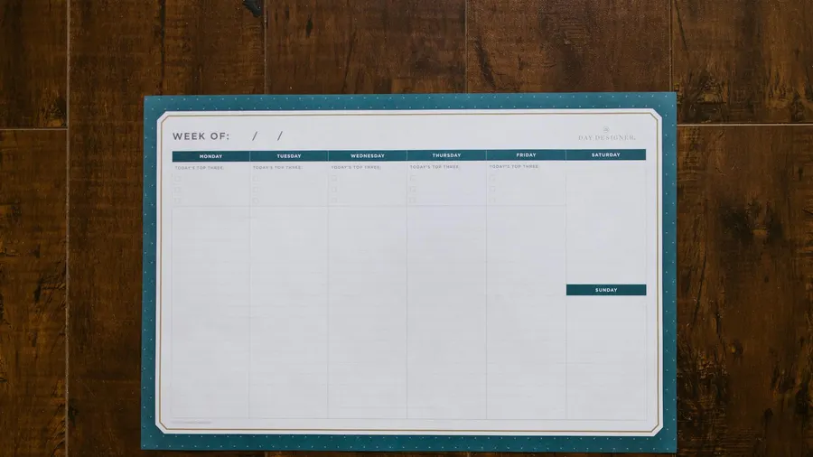 como montar uma agenda semanal de tarefas